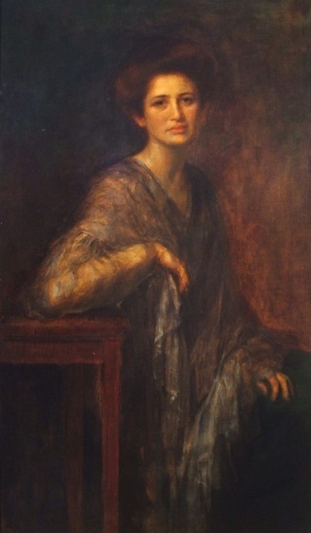 Portrait of a woman on canvas by Leisenring